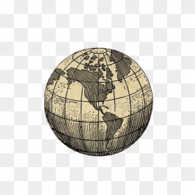 Earth Globe Map World Tattoo Free Download Png Hd Clipart - Planet Earth Vintage Drawing, Transparent Png - earth clipart png