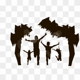 Children Silhouette Figures Png Download - Growing Old Is Mandatory But Growing Up, Transparent Png - children silhouette png