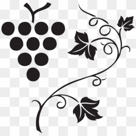 562 Grapes & Vine Clipart Images, Vector Clipart, Multiple - Silhouette Grape Vine Clipart, HD Png Download - wall vines png