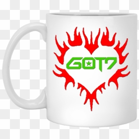 Got7 Heart Logo White Mug - Tribal Heart, HD Png Download - got7 logo png