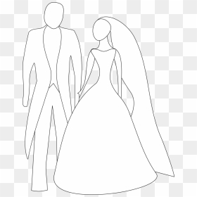 Bride And Groom Clip Arts - White Bride And Groom Clipart, HD Png Download - bride png