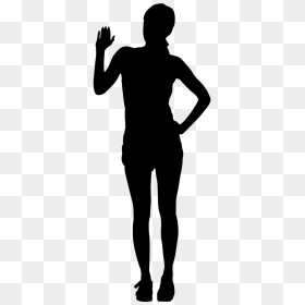 Png Silhouette Woman Raising Hand, Transparent Png - hand silhouette png