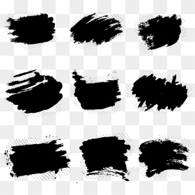Abstract Black Brush Set Vector - Illustration, HD Png Download - white paint stroke png