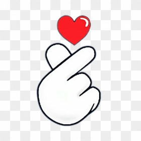 Heart Hands Love Ftestickers Stickers Autocollants - Emoji Finger Heart Png, Transparent Png - emoji hands png