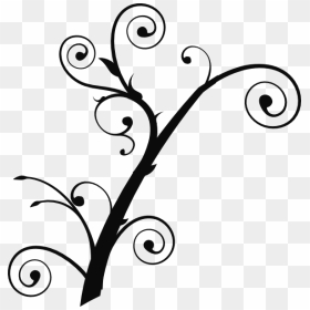 Curl Line Cliparts - Tree Branch Clip Art, HD Png Download - wall vines png