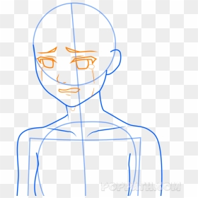Add Details To The Face Such As Sad Eyes With Tears - Draw A Crying Face, HD Png Download - crying face png