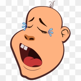Crying Baby Head Clipart, HD Png Download - crying face png