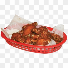 A Serving Of Boneless Buffalo Wings With A Side Of, HD Png Download - buffalo wings png