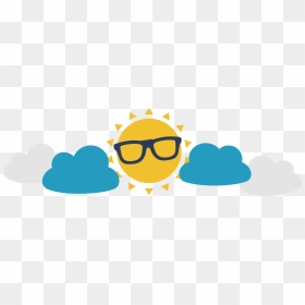 Sun And Clouds Clipart - Sun With Clouds Clipart, HD Png Download - png tumblr hipster