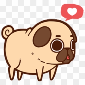 Pug Kawaii Dog Cute Aesthetic Chibi Love Heart Freetoed - Pug Kawaii, HD Png Download - kawaii heart png