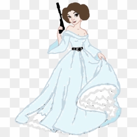 Princess Leia Clipart Leia Organa - Princess Leia Disney Cartoon, HD Png Download - princess leia png