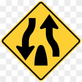 Divided Highway Ends Sign Png Clipart , Png Download - Divided Highway Ends Sign, Transparent Png - highway sign png