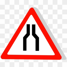 Vector Illustration Of European Union Eu Traffic Highway - Panneau Rétrécissement De Voie, HD Png Download - highway sign png