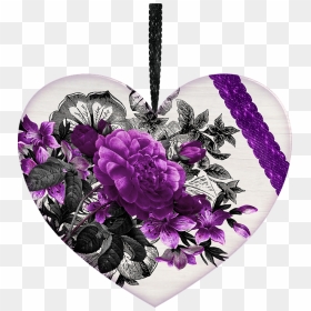 Transparent Flower Heart Png - Vintage Purple Flowers Background, Png Download - wood background png