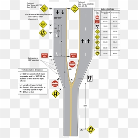 Transition To 4 Lane Divided Highway - Divided Highway Ends Example, HD Png Download - highway sign png