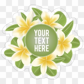 Custom Plumeria And Green Leaves Sticker - Frangipani, HD Png Download - plumeria png