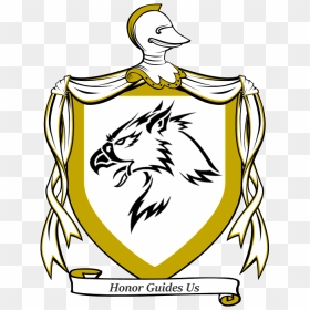 A White And Gold Shield Adorned With A Black Gryphon"s - Portable Network Graphics, HD Png Download - gold shield png