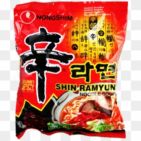 Nongshim Shin Ramyun Gourmet Spicy 120g 1df - No 1 Ramyeon In Korea, HD Png Download - noodles png