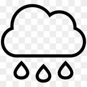 Rain Cloud With Drops Falling Weather Stroke Interface - Rain Cloud Outline, HD Png Download - cloud .png