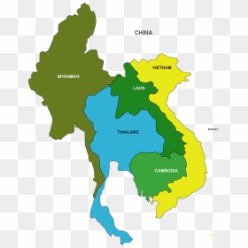 List Of Countries In Southeast Asia , Png Download - Myanmar Thailand Laos Cambodia Vietnam Map, Transparent Png - asia png
