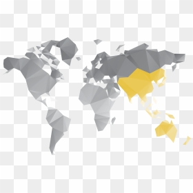 World Map Flat Design, HD Png Download - asia png