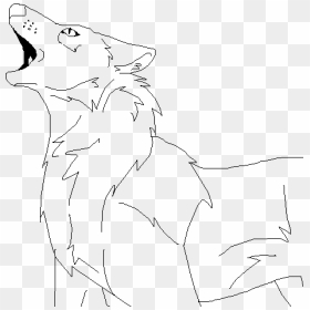 Line Art, HD Png Download - wolf howling png