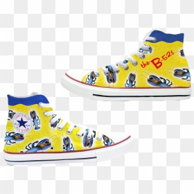 Custom Converse Yellow - Converse Custom Yellow And Blue, HD Png Download - converse png