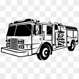 Fire Truck Production Ready - Silhouette Fire Truck Clipart Black And White, HD Png Download - firetruck png