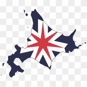 Flag Map Of Hokkaido Prefecture - Hokkaido Flag Map, HD Png Download - japan flag png