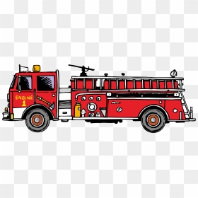 Fire Safety Firefighter Clip Art - Fire Truck Side View, HD Png Download - firetruck png
