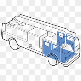 Firetruck - Line Art, HD Png Download - firetruck png
