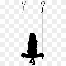 Girl On Swing Silhouette Png Transparent Clip Art Imageu200b - Girl On Swing Silhouette, Png Download - little girl png