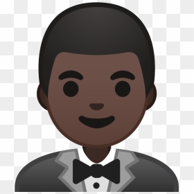 Man In Tuxedo Dark Skin Tone Icon - Tuxedo Emoji, HD Png Download - tuxedo png