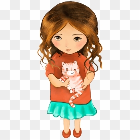 Little Girl With Kitten Clipart - Dp For Girls Little, HD Png Download - little girl png