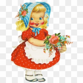 Vintage Little Girl Clipart, HD Png Download - little girl png