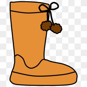 Boots, Pom-poms, Snow, Rain, Orange, Brown - Snow Boots Clipart Png, Transparent Png - pom pom png