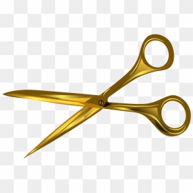 Gold Hair Scissor Icon Transparent Background Clipart - Gold Scissors Png, Png Download - hair scissors png