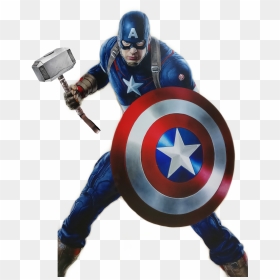 #endgamecap Cap Endgame Thor Hammer - Avengers Captain America Shield, HD Png Download - thor hammer png