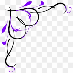 Free Purple Heart Clip Art - Page Corner Border Purple, HD Png Download - scroll border png