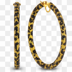 Leopard Gold Hoop Earrings, HD Png Download - leopard print png