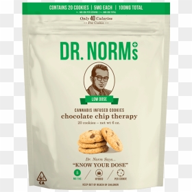 Chocolate Chip Cookies Regular Dose 10mg Thc 10 Cookies - Dr Norm Thc Cookies, HD Png Download - chocolate chip cookie png