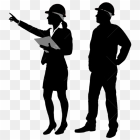 Silhouette Image Construction Engineer Job - Female Construction Worker Silhouette, HD Png Download - construction worker png
