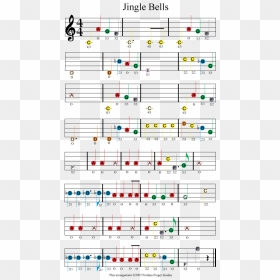 Jingle Bells Easy Color Coded Violin Sheet Music - Jingle Bells Sheet Music Guitar, HD Png Download - jingle bells png
