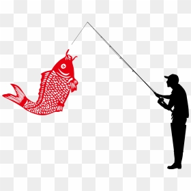 Fish Hook And Line Clipart Svg Transparent Fishing - Man With Fishing Hook Png, Png Download - fishing rod png