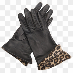 Leather Gloves With Leopard Print, HD Png Download - leopard print png