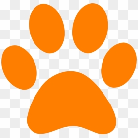 Leopard Paw Print Clipart - Clip Art Orange Paw Print, HD Png Download - leopard print png