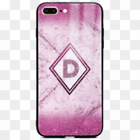 Custom Initial Iphone 8 Glass Phone Case With Pink - Mobile Phone Case, HD Png Download - glitter effect png