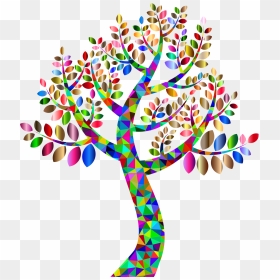 Low Poly Simple Prismatic Tree Clip Arts - Colorful Family Tree Clipart, HD Png Download - tree icon png