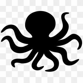 Free Simple Octopus Fish Silhouette Clipart & Clip - Transparent Background Octopus Clipart, HD Png Download - fish silhouette png