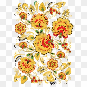 Flower Pattern Design - Khokhloma Flower, HD Png Download - floral pattern png